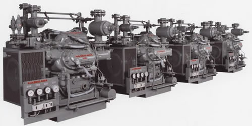 A set of compressors from Hasegawa Refrigeration.